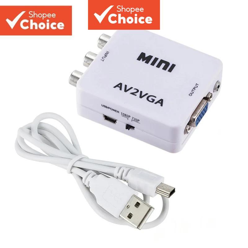 [Shopee Choice] Mini HD RCA CVBS AV2VGA Video Converter Conversor AV to ...