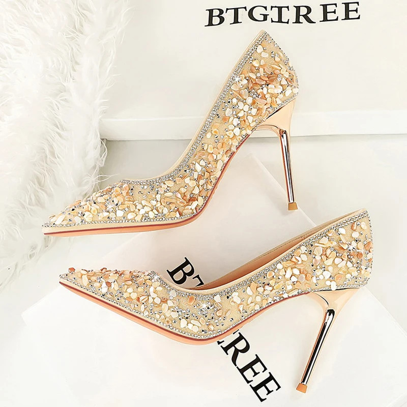 Luxury Crystal Rhinestone Pumps - 9.5cm Stiletto Heels | Perfect for ...