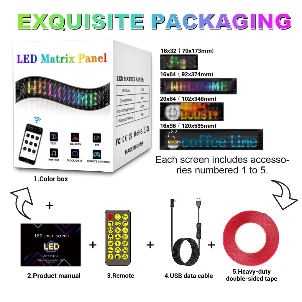 LED Matrix Pixel Panel, Scrolling Bright Advertising LED Signs ...