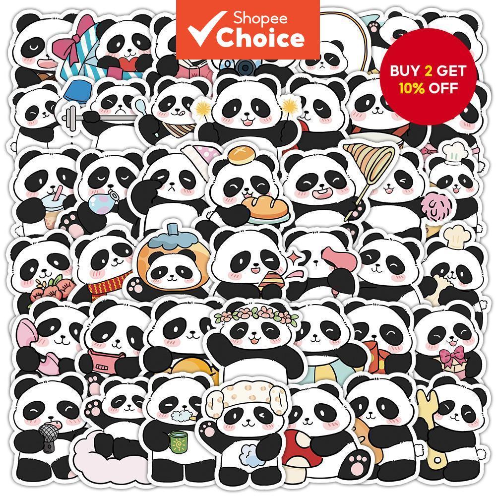 54Pcs Cartoon Cute Panda Series Graffiti Stickers for Suitcases Mobile ...