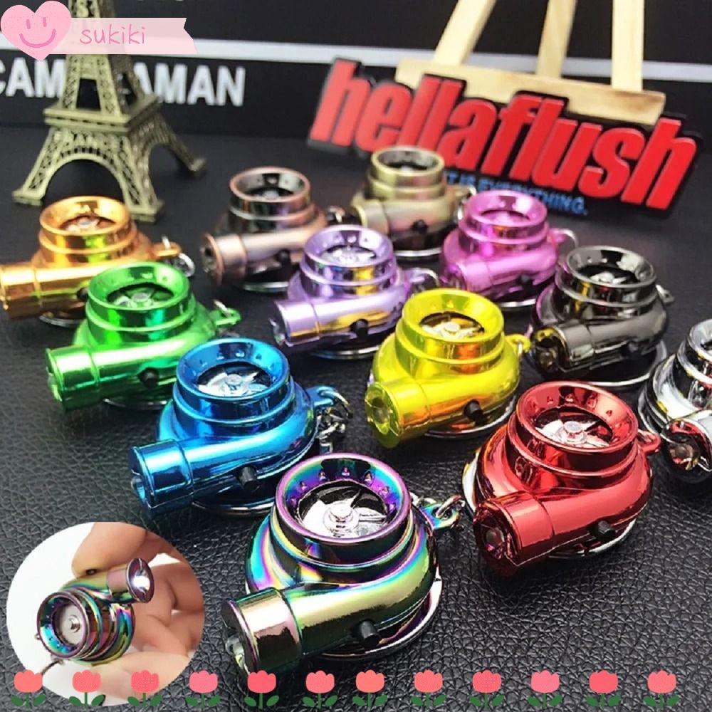 SUKIKI 1Pcs Turbo Keychain, LED Sound Turbine Key Ring, Car Turbo ...