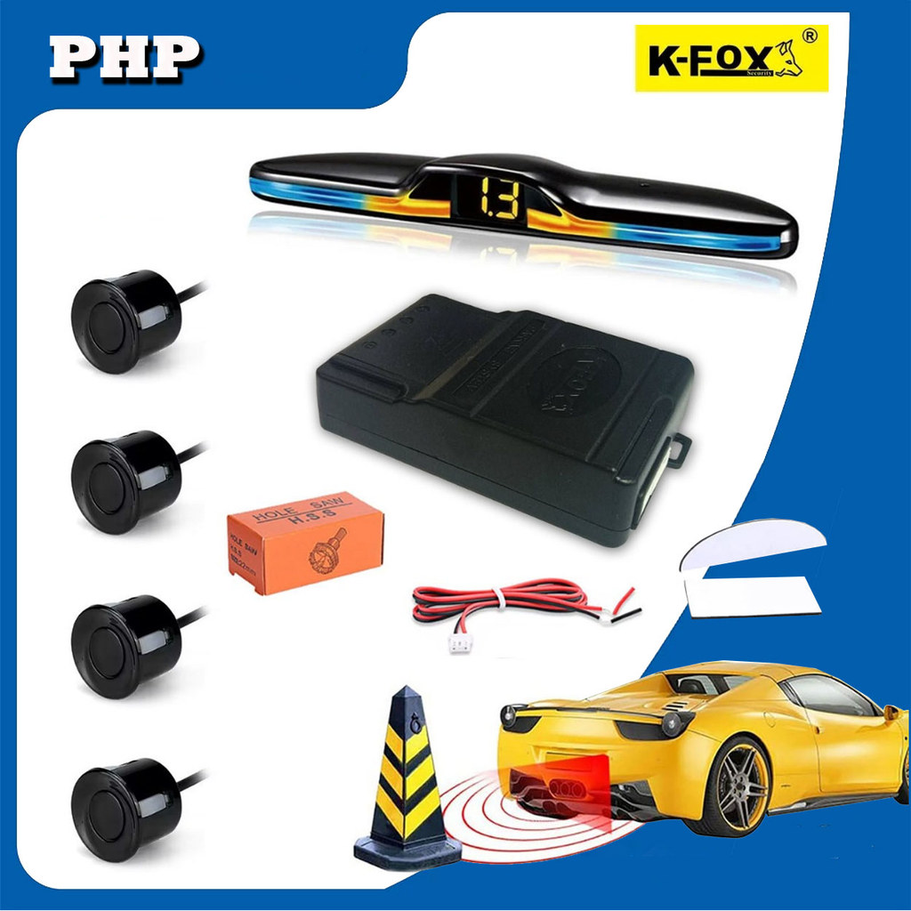 NEW KFOX Car Reverse Radar Kit Vehicle Parking Sensor System with 4 ...