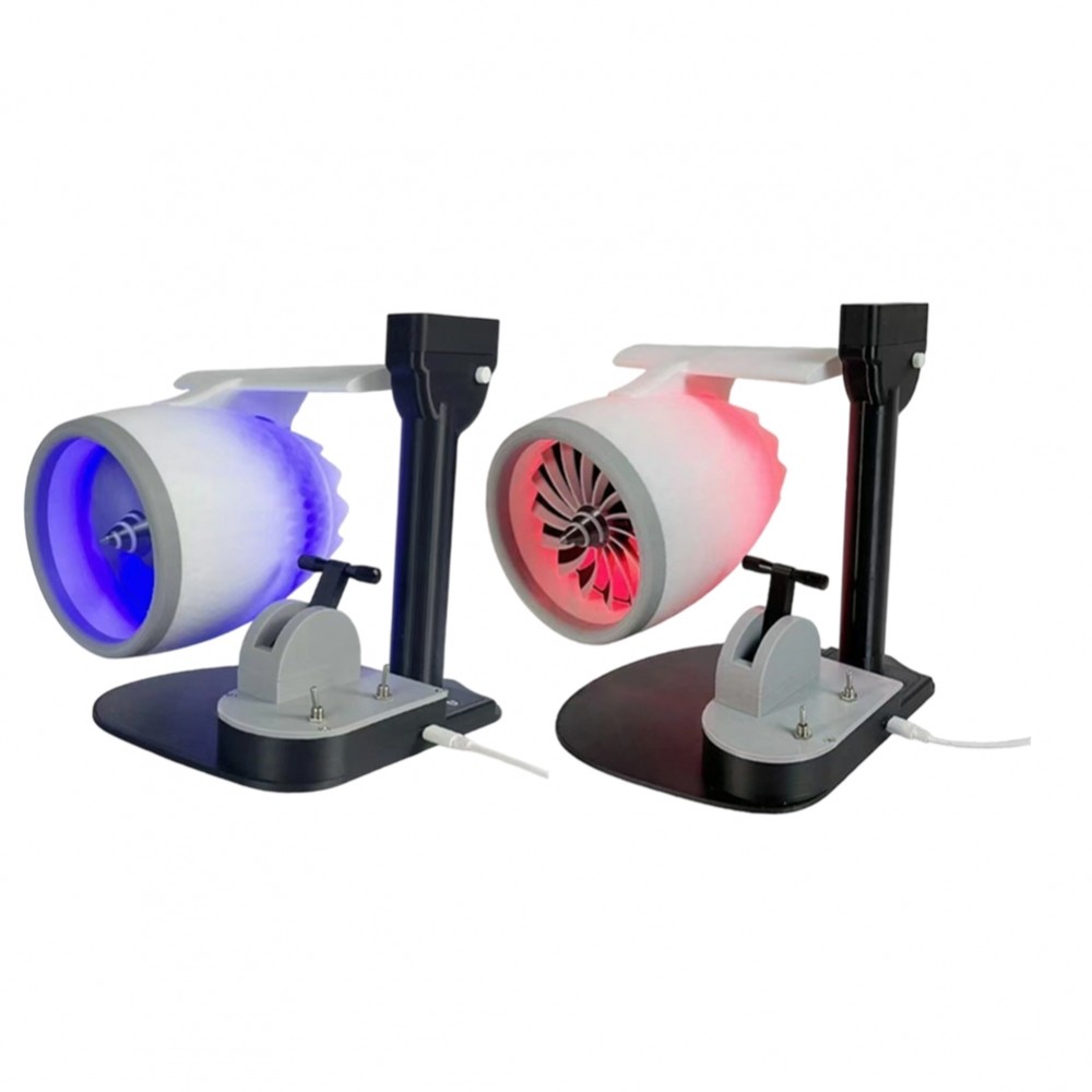 USB Humidifier Fan Aircraft Engine Design Tail Flame LED Light Stylish ...