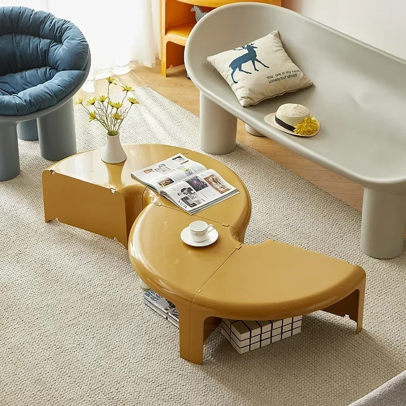 Modular Scandinavian Coffee Table Mid-century Detachable Side Table For ...