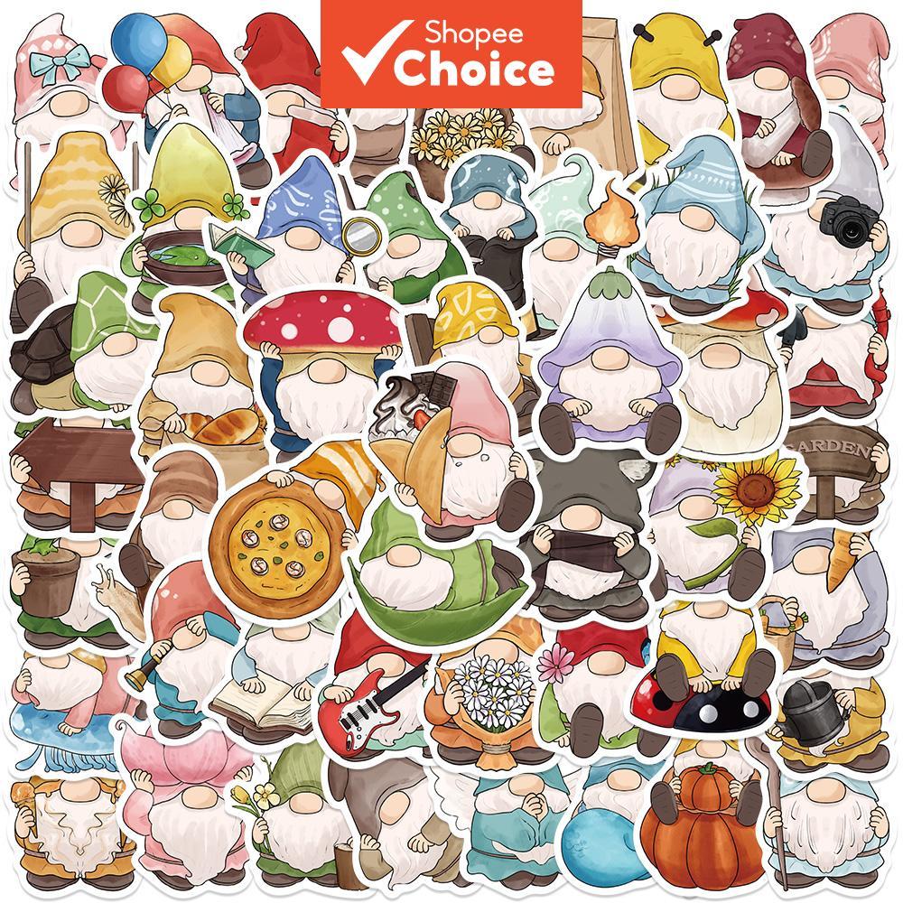 50PCS Colorful Cartoon Dwarf Old Man Stickers Merry Christmas Decals ...