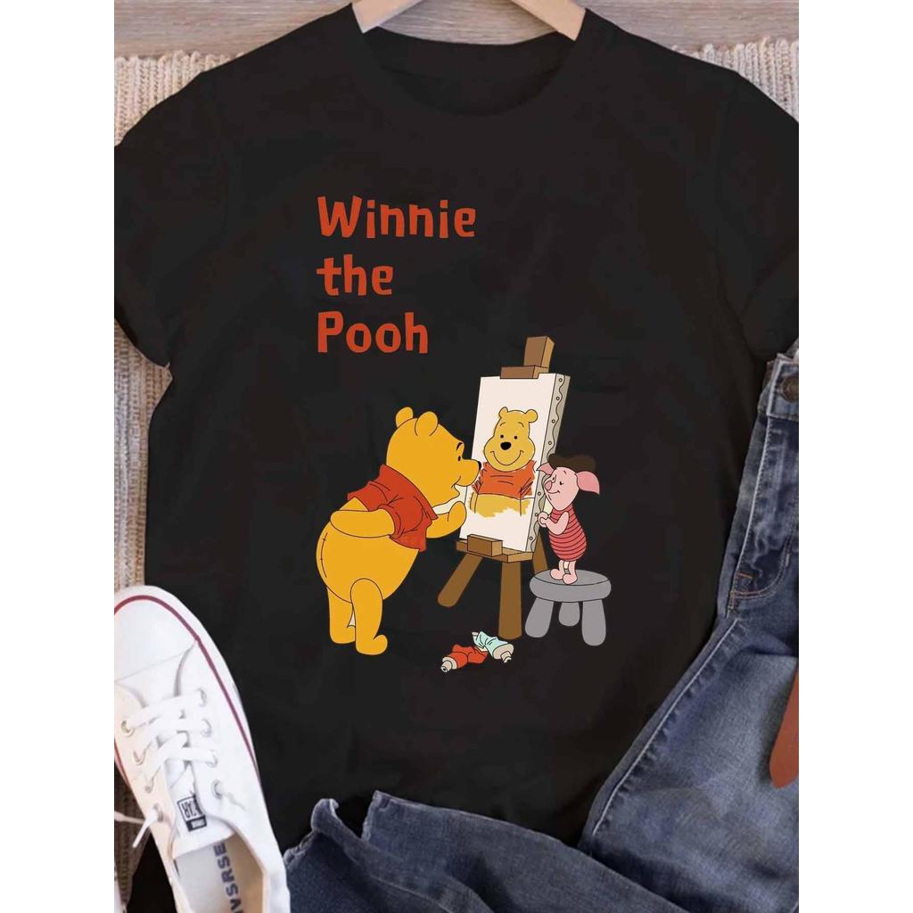 Disney Winnie Pooh Cotton Fashion Crew Neck T-Shirt, Features Winnie ...