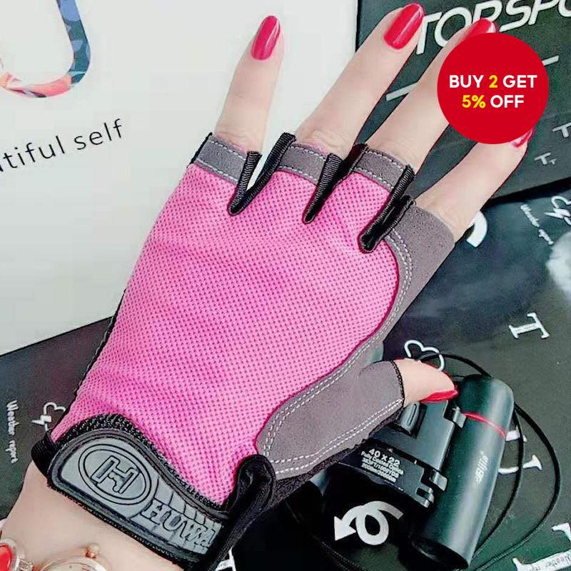 Gants De Musculation Femme – CHICMODA – Doigts Mi-Ouverts – Noirs – Taille S