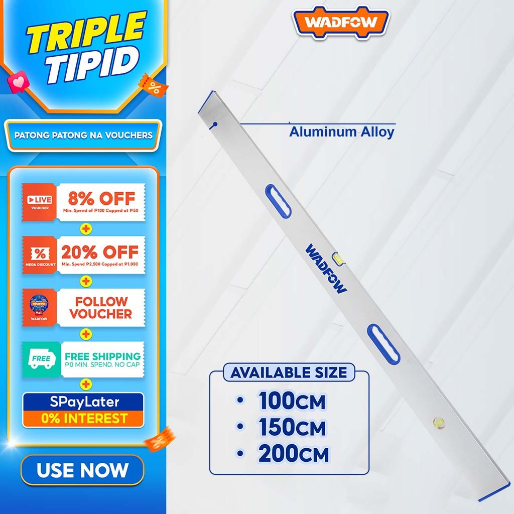 Wadfow 100cm/200cm Aluminum Screeding Level Straight Edges Screed Level ...