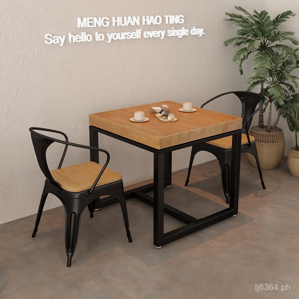 Restaurant Solid Wood Modern Dining Table and Chairs Double Seater for ...