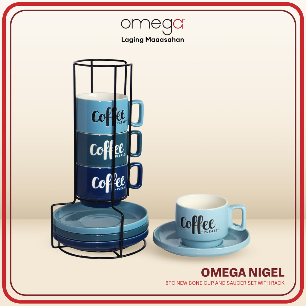 Omega Houseware Tofe Nigel Zinni Newbone Cup and Saucer Set 8pcs ...