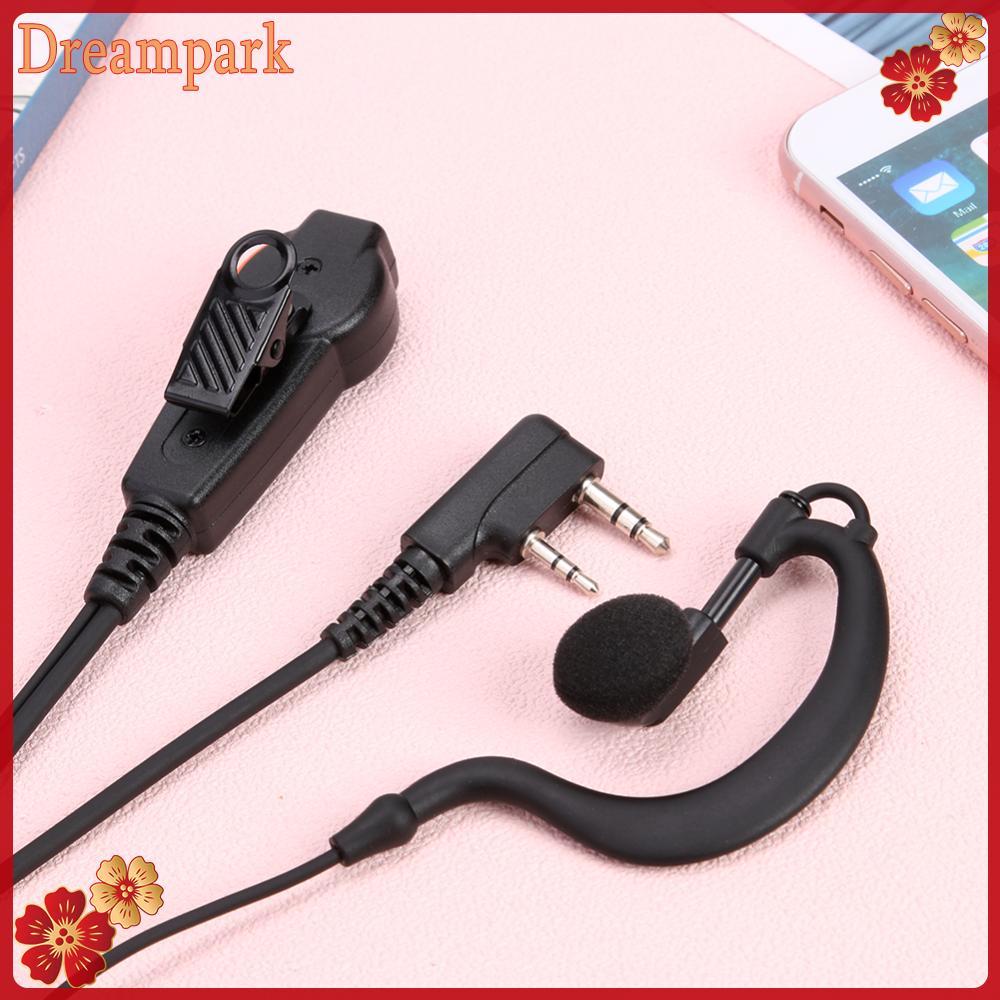 2 Pin Walkie Talkie Headset Earphones K-Plug PU Wired Earhook Headset ...