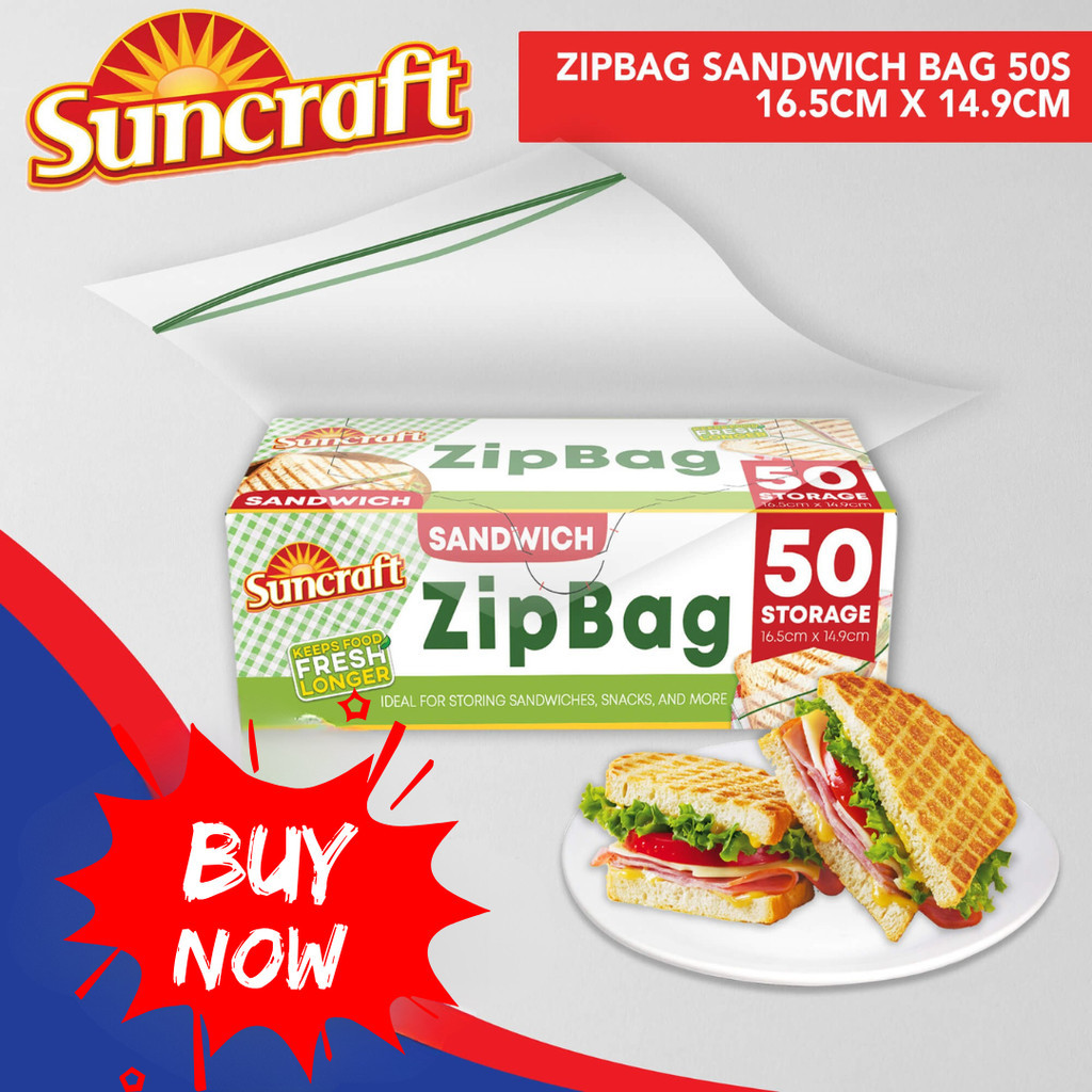Suncraft Sandwich Zipbag 50pcs (16.5cm x 14.9cm) | Shopee Philippines