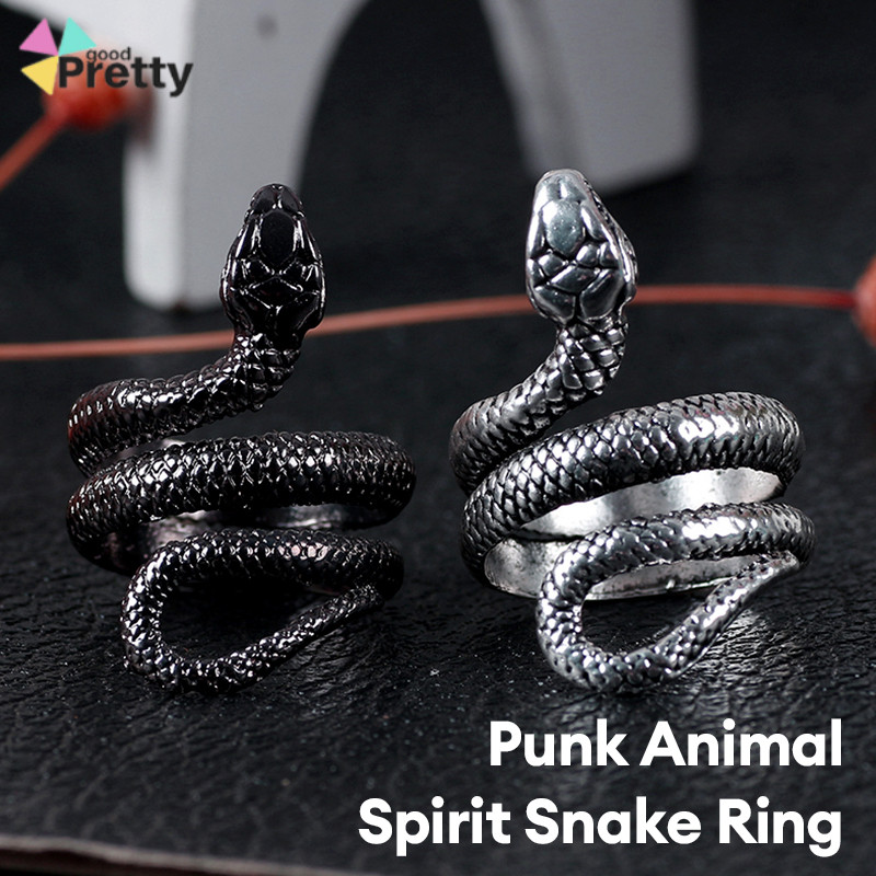 Punk Spirit Snake Ring Retro Exaggerated Animal Personalization Unisex ...