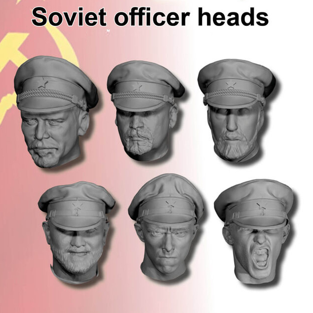 1/35 Soviet officer heads WWII, Resin Model figure soldier, Military ...