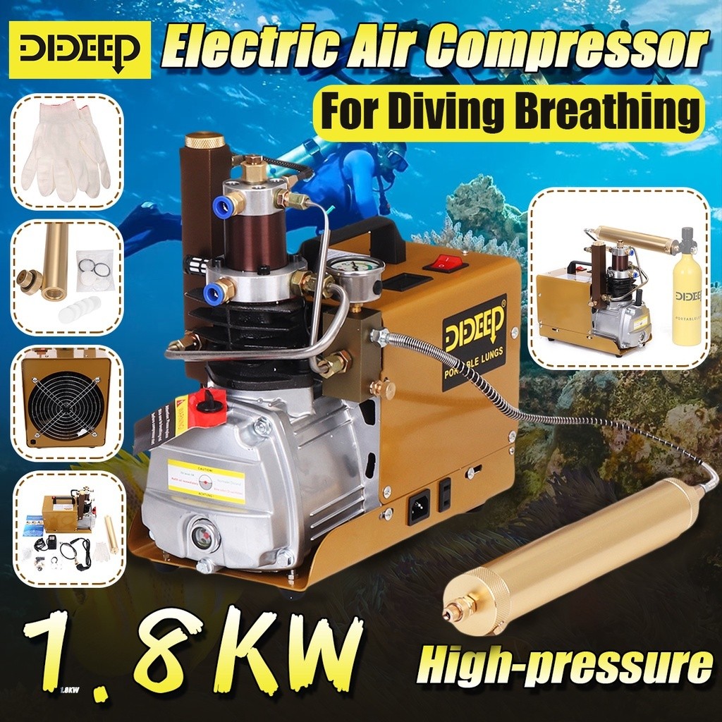 1800W 40MPA 4500PSi High Pressure PCP Air Compressor Pump Electric Air ...