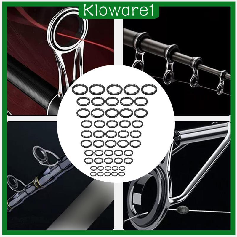 [Kloware1] 50x Fishing Rod Guides Ring Tips Replacement Kit Black ...