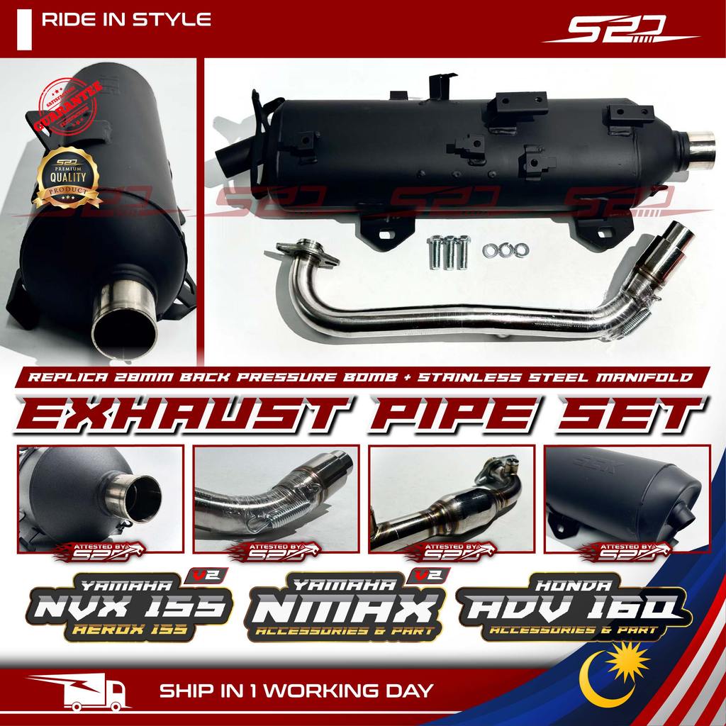 Exhaust Pipe Set SCK Racing ADV 160 NVX V2 NMAX V2 PNP 28MM Back ...