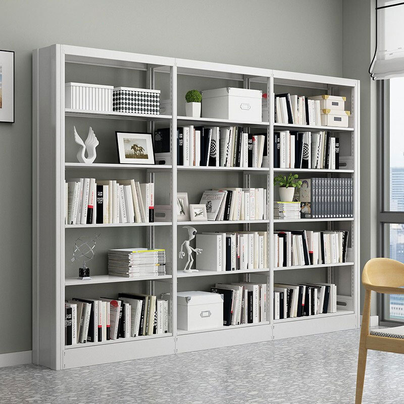 School Library Bookshelf Floor-standing Storage Rack Iron Art Modern ...