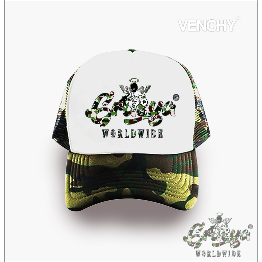 CAMO GRASYA GREEN LOGO CAP Net Mesh Trend Trendy Fashion Cap Hat Snap ...