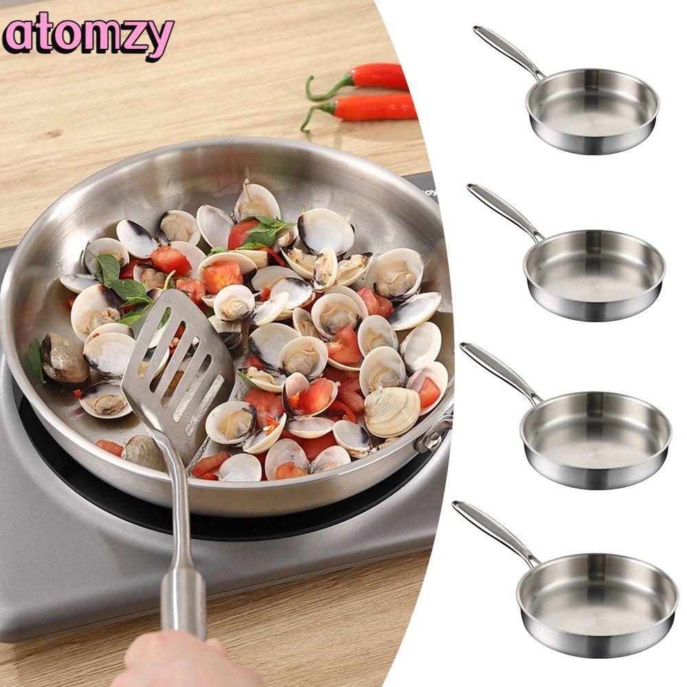ATOMZY Frying Pan, Fast Heating Thickened Cooking Pan, Portable 316L ...