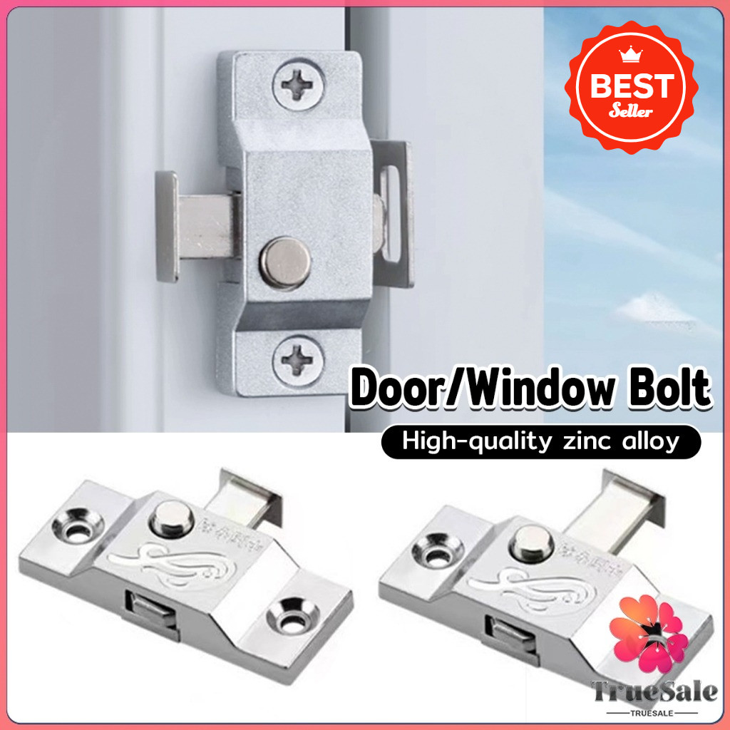 TRUESALE Zinc Alloy Spring Bolt Safety Lock Buckle Bolt Automatic ...