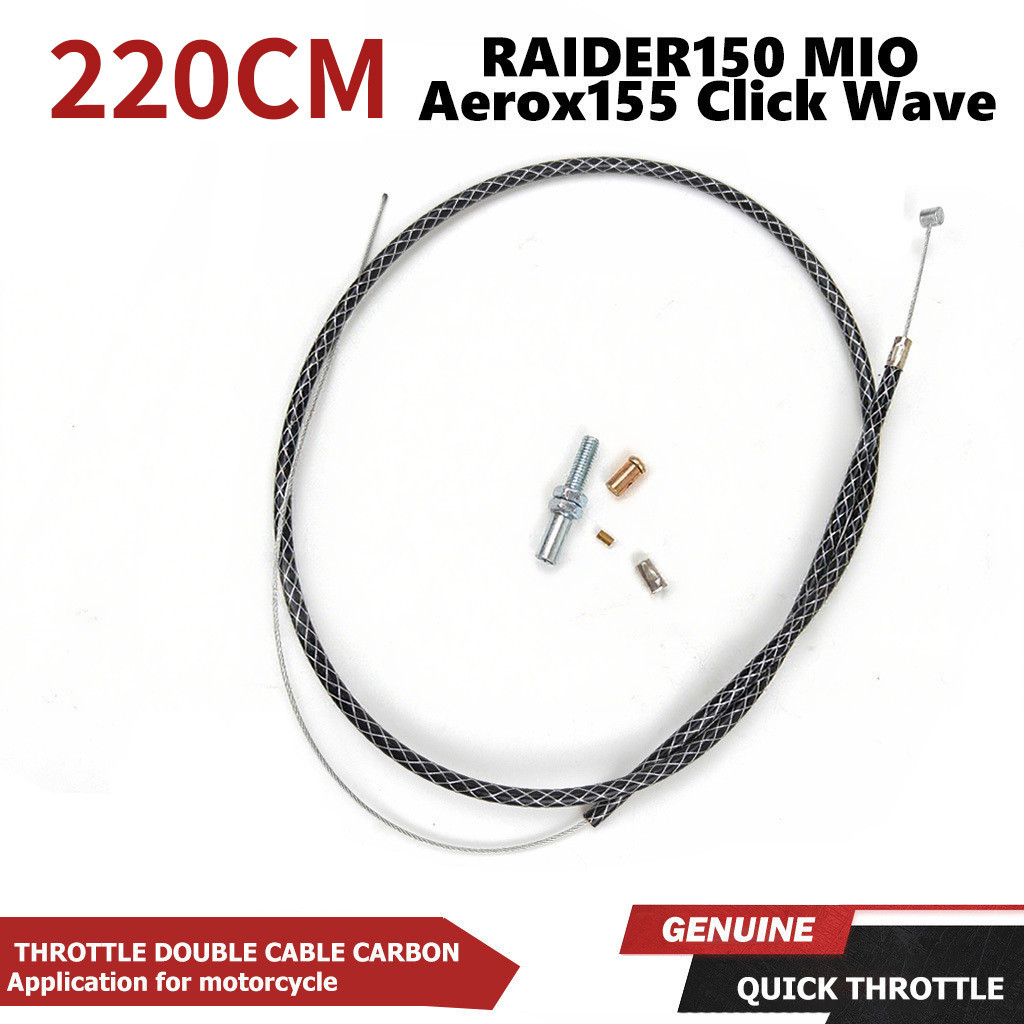 RACING Throttle Cable CARBON 220cm RAIDER150 MIO Aerox155 Click Wave ...