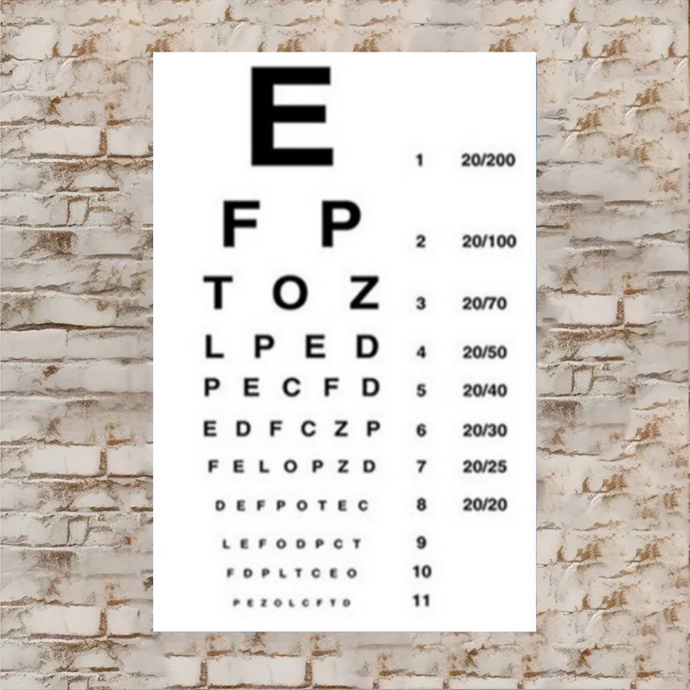 Eye Test Chart Snellen Vision Test Classic Eyesight Poster Canvas ...