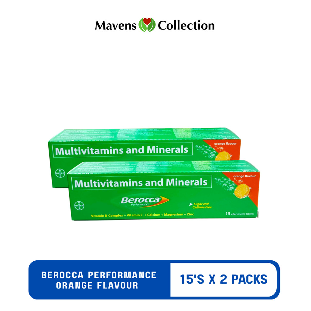 Berocca Performance Orange Flavour 15 Tablets Multivitamins (15's or 30 ...
