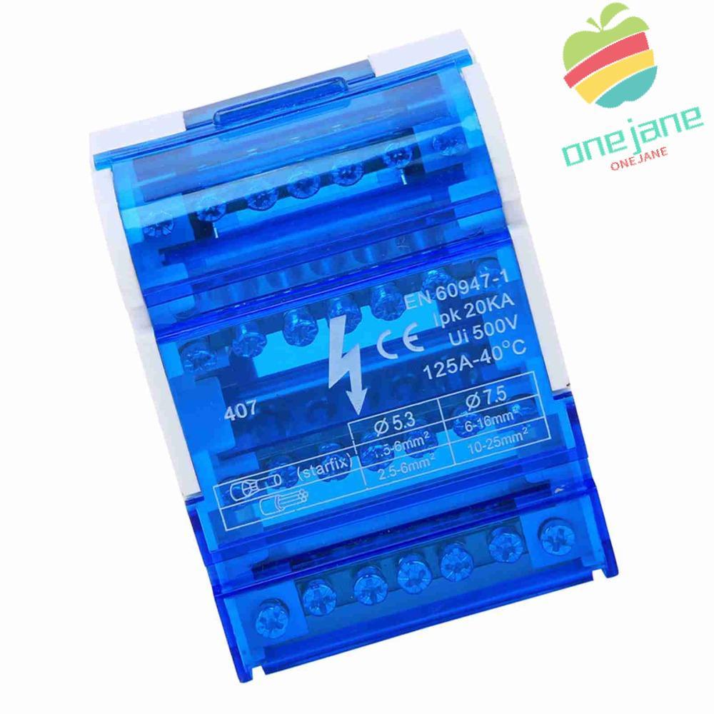 ONE-JANE Terminal Distribution Box, 407 4-Level Din Rail Terminal Block ...