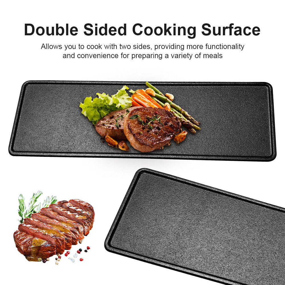 15.1 X 4.7in Cast Iron Griddle for Stovetop Flat Top Griddle ...
