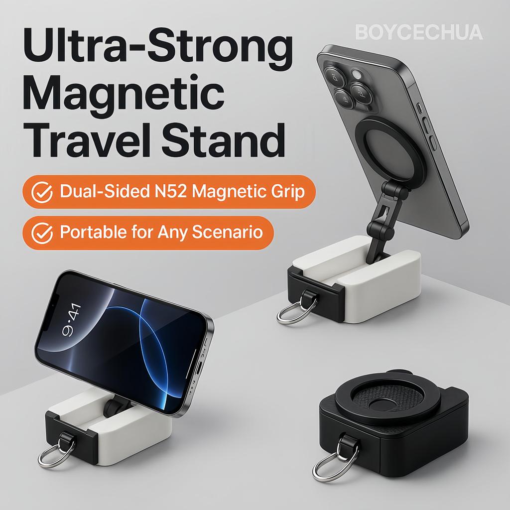 MagSafe Magnetic Travel Stand Dual-Sided Pocket Desk Holder with ...