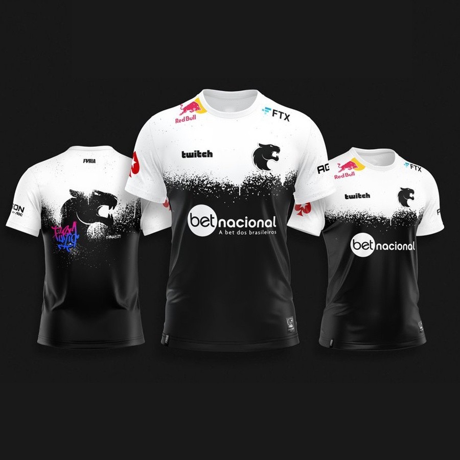 Furia Esports 2025 Team CSGO Jersey Men's Black Panther Short Sleeve ...