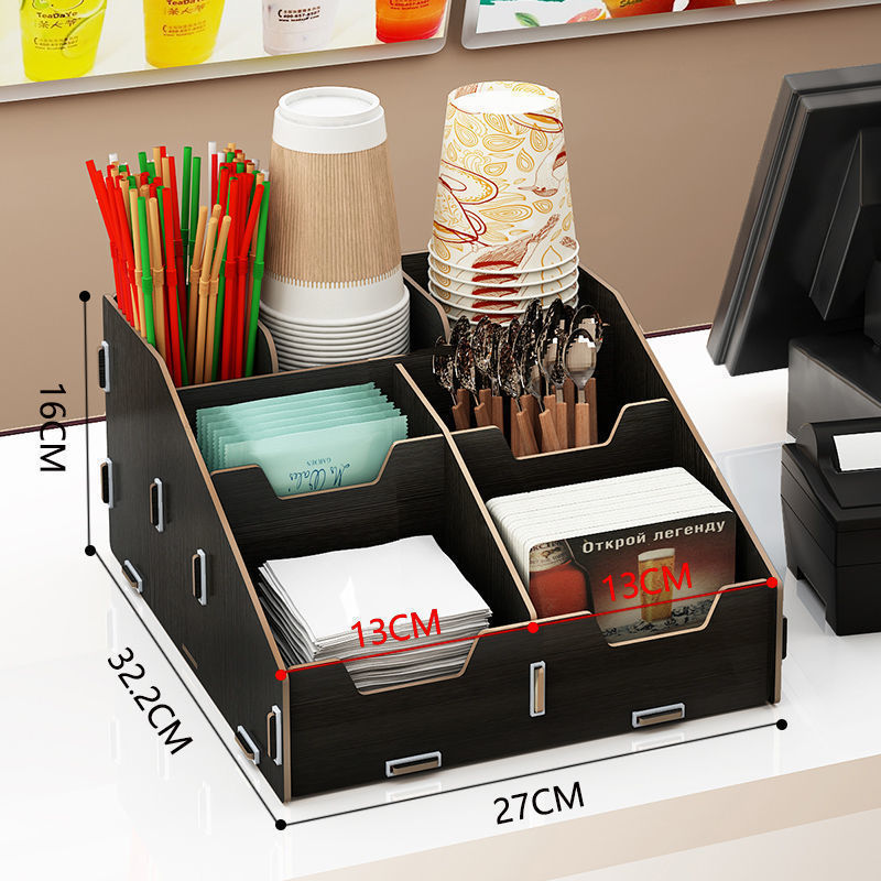 Bar Counter Cup Holder Coffee Straw Black Rack Cup Holder Milk Tea Shop ...