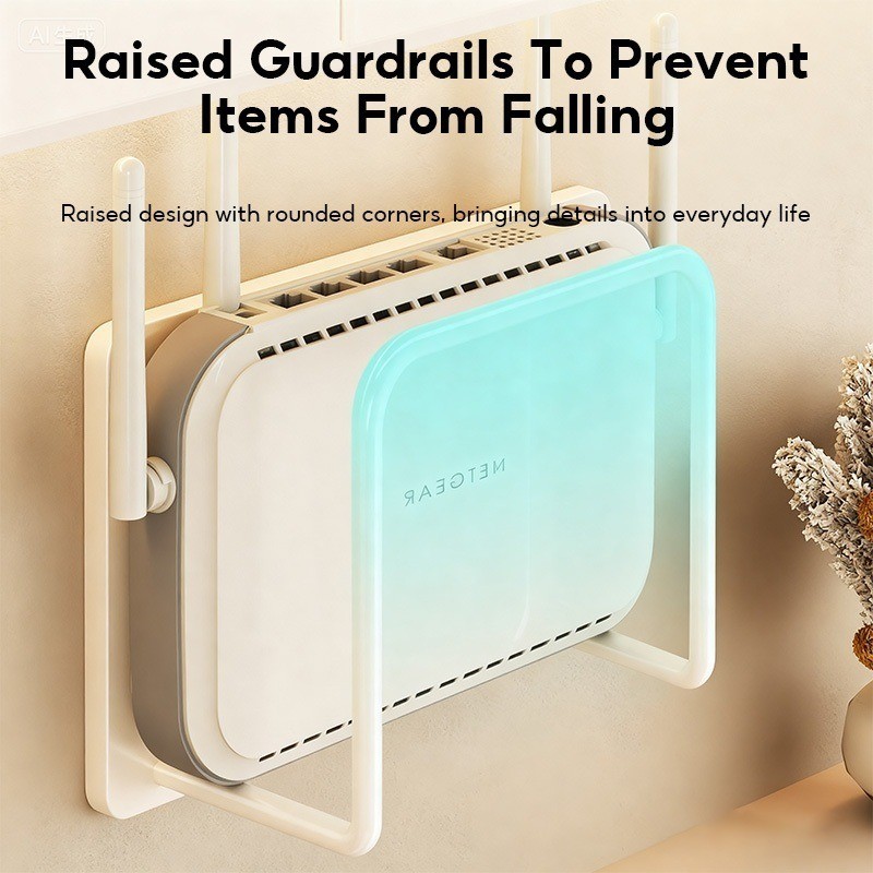 Non Drilling Wall Router Placement Rack Easy To Install Wall Mounted ...