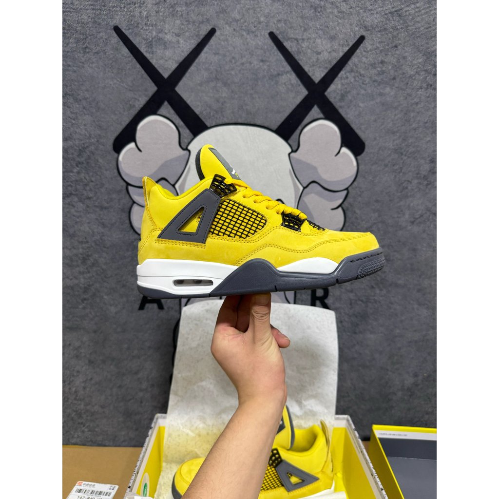 Y Version Pure Original Air Jordan 4 AJ4 Otour yellow Electric Mother ...