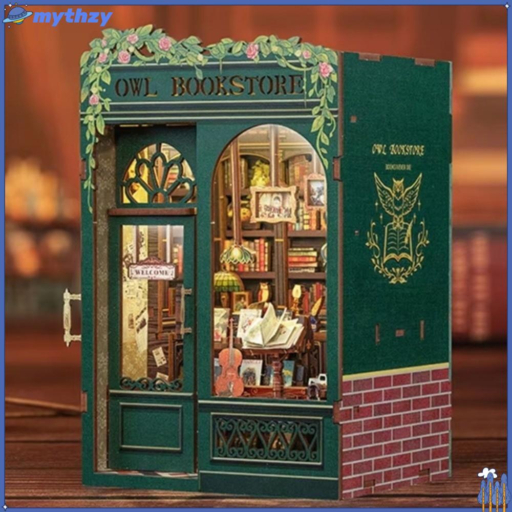 MYTHZY Miniature Bookstore House Kits, Handcraft With Lighting Design ...