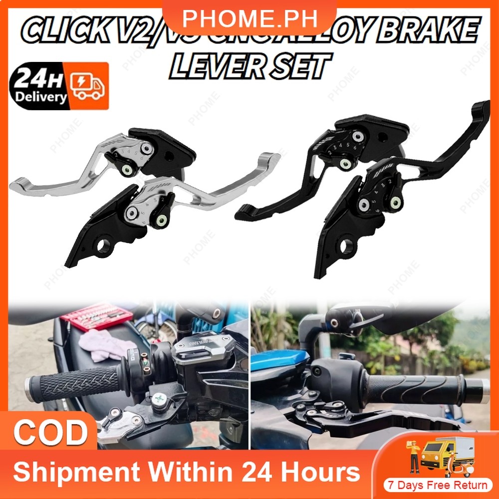 HONDA CLICK 2PCS COMBI CNC ALLOY BRAKE LEVER SET FOR HONDA CLICK V2/V3 ...