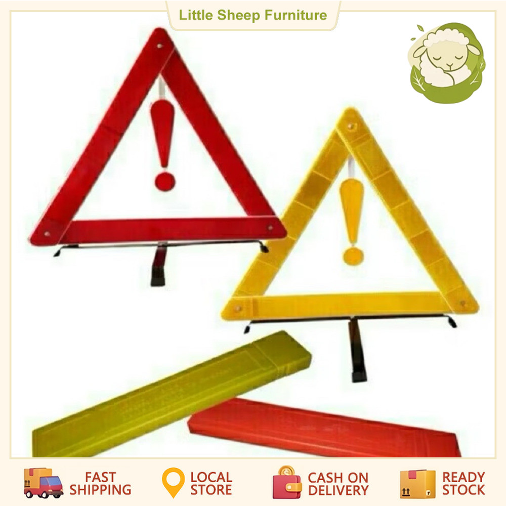 CAR WARNING DEVICE TRIANGLE SIGN FOR ROAD VEHICLES SAFETY EMERGENCY RED ...