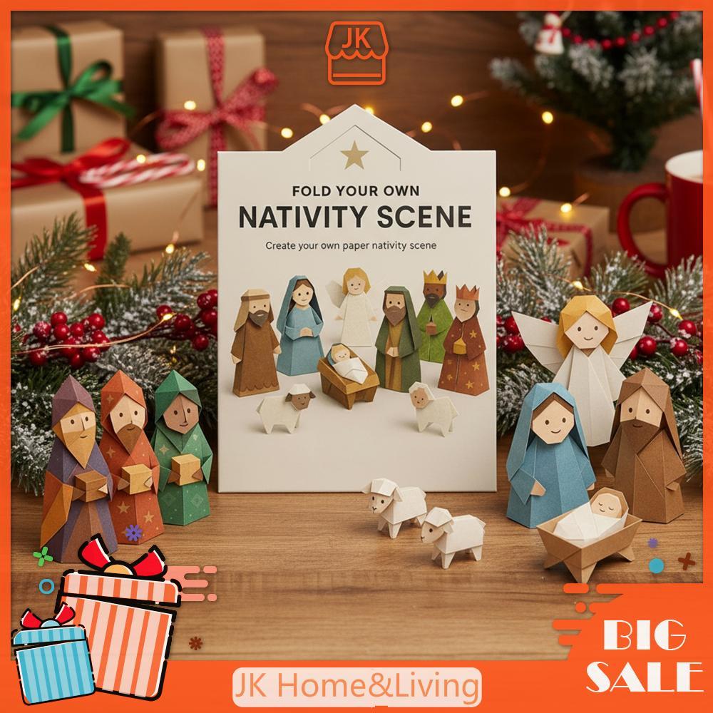 DIY Paper Nativity Scene Craft Kit Easy To Fold 3D Origami Paper Craft ...