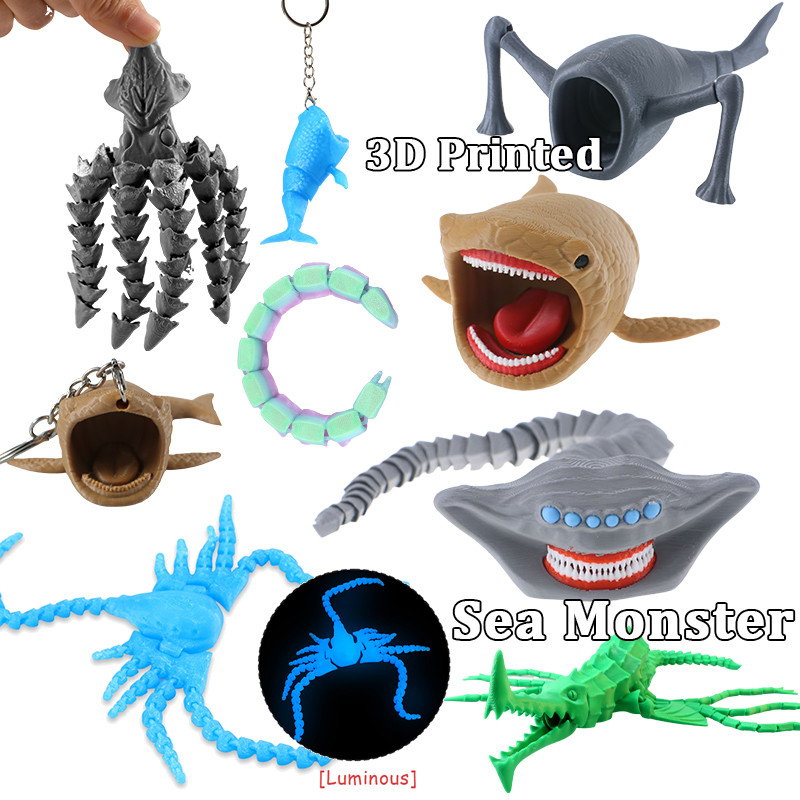 3D Printed Sea Monster El Gran Maja Model Toys The Bloop Sea Eater ...