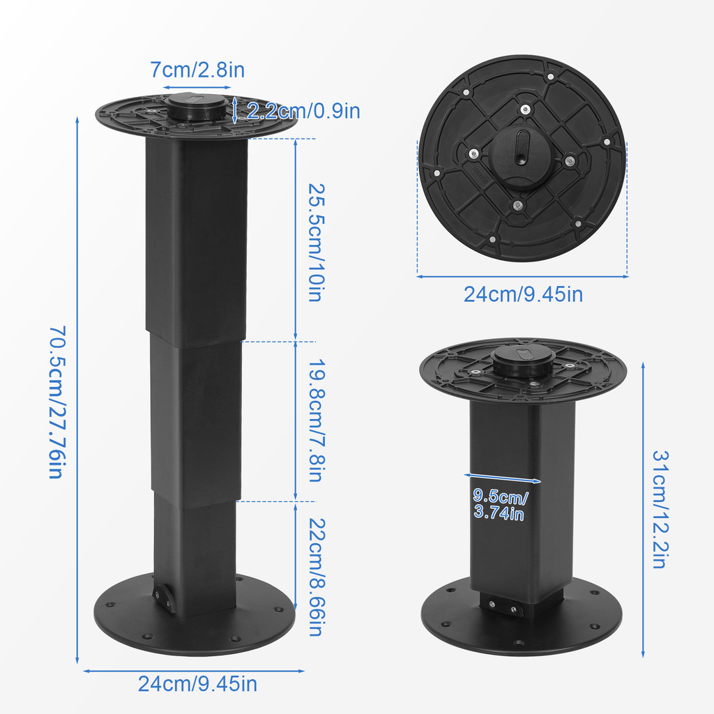 RV Telescoping Table Stand Easy To Install Table Pedestal Stand Base ...