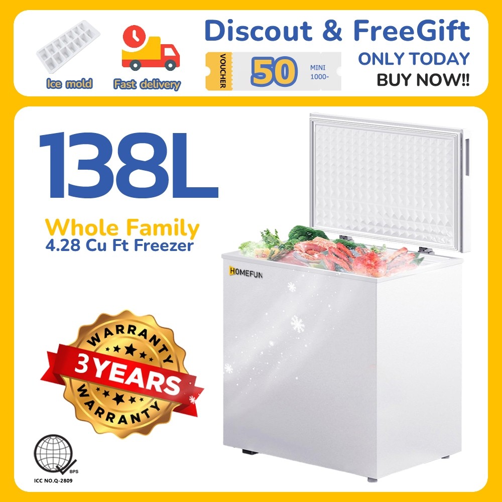 HOMEFUN 4.28 Cu Ft Freezer Inverter Household Refrigeration ...