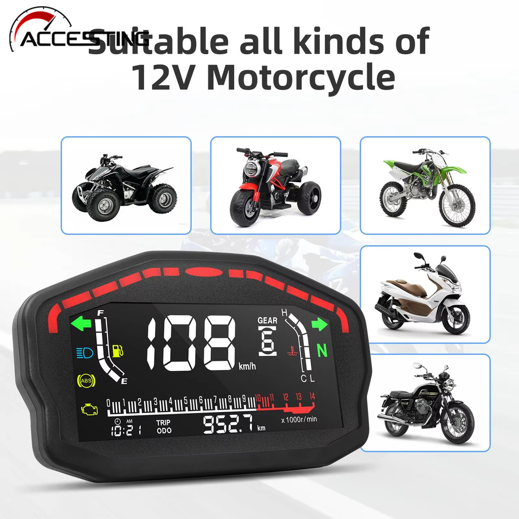 Universal Digital Motorcycle Board Meters Speedometer Adult Gasoline ...