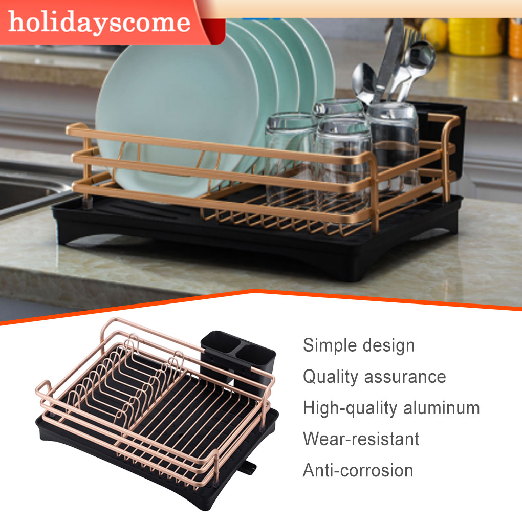 Aluminum Dish Drying Rack Bowl Cup Forks Dinnerware Organizer Holder ...