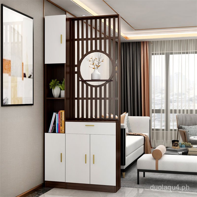 Screen Partition Living Room Storage Rack Entryway Solid Wood Directly ...