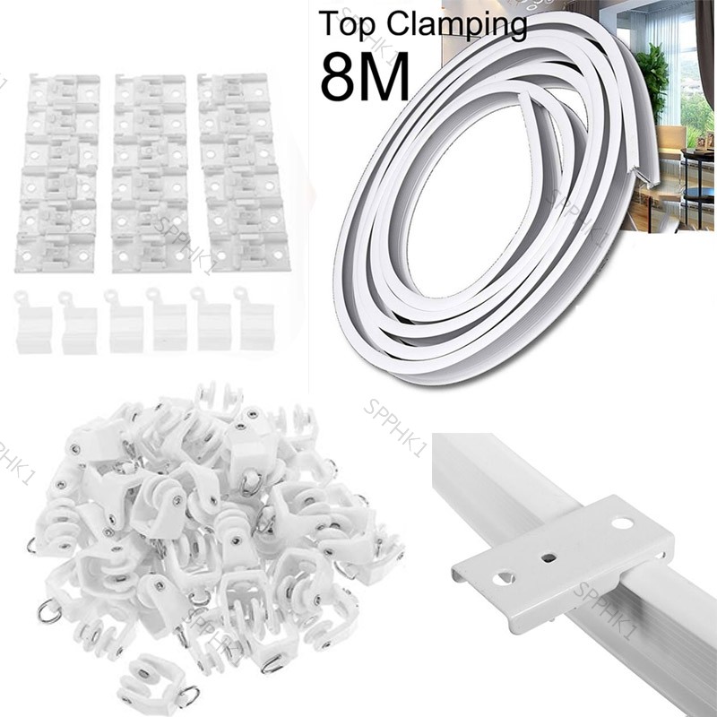 8M Windows Track Accessories Top Clamping Curtain Pole Kit Flexible ...