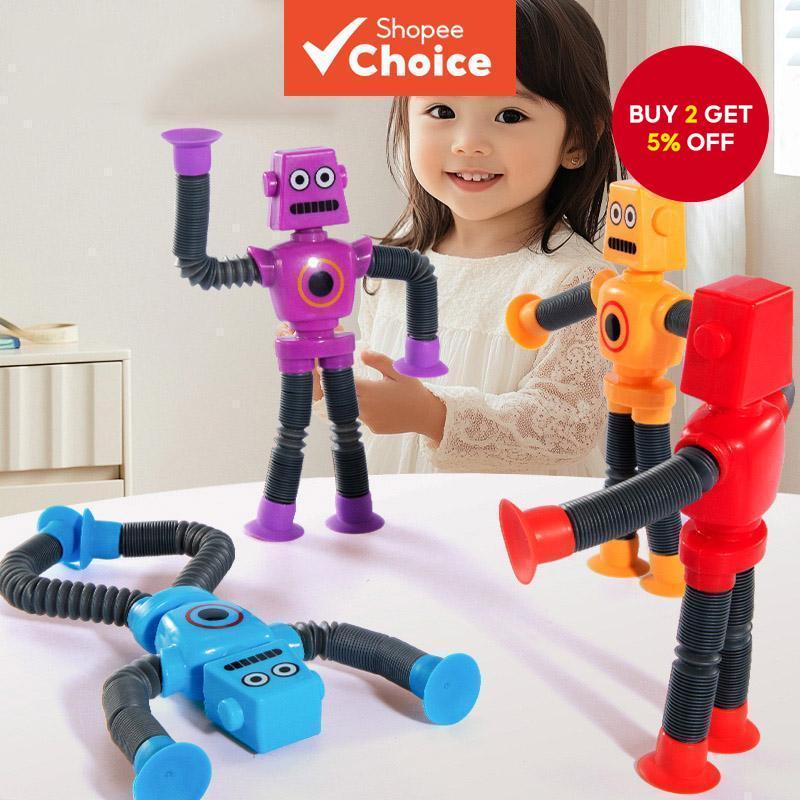 Suction Cup Robot Toy With Telescopic Tube And Joint Movement For ...