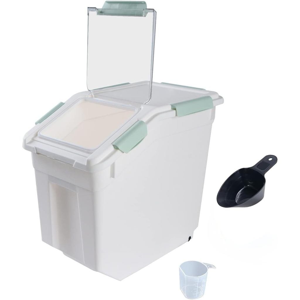 Airtight Flour Storage Container 25 lb Rice Storage Container with ...
