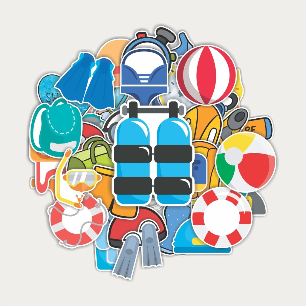 Sticker Pack Stickers SWIMMING SUPPLIES | TUMBLR Sticker | LAPTOP ...