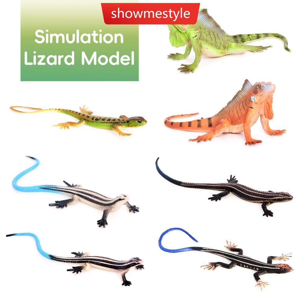 SMS Realistic Lizard Statue Green Iguana Frilled Monitor Lizard ...